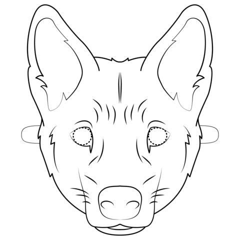 Dingo Mask Coloring Page